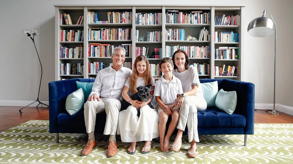 Rob, Clara, Jess and Hannah at Home