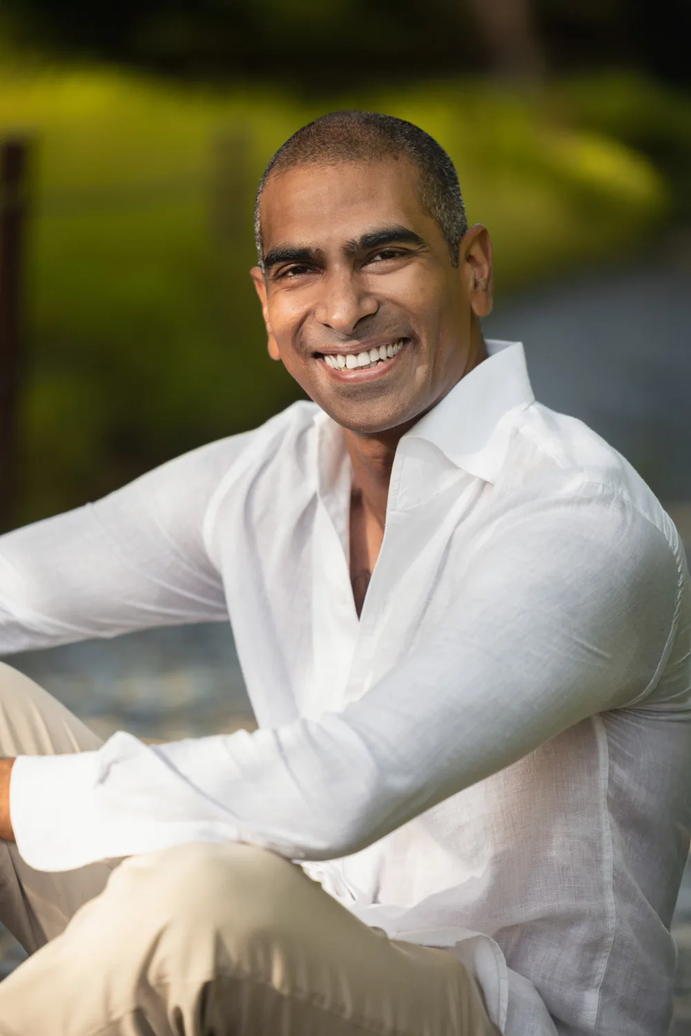 Nicole during a portrait moment in warm light at Singapore Botanic Gardens