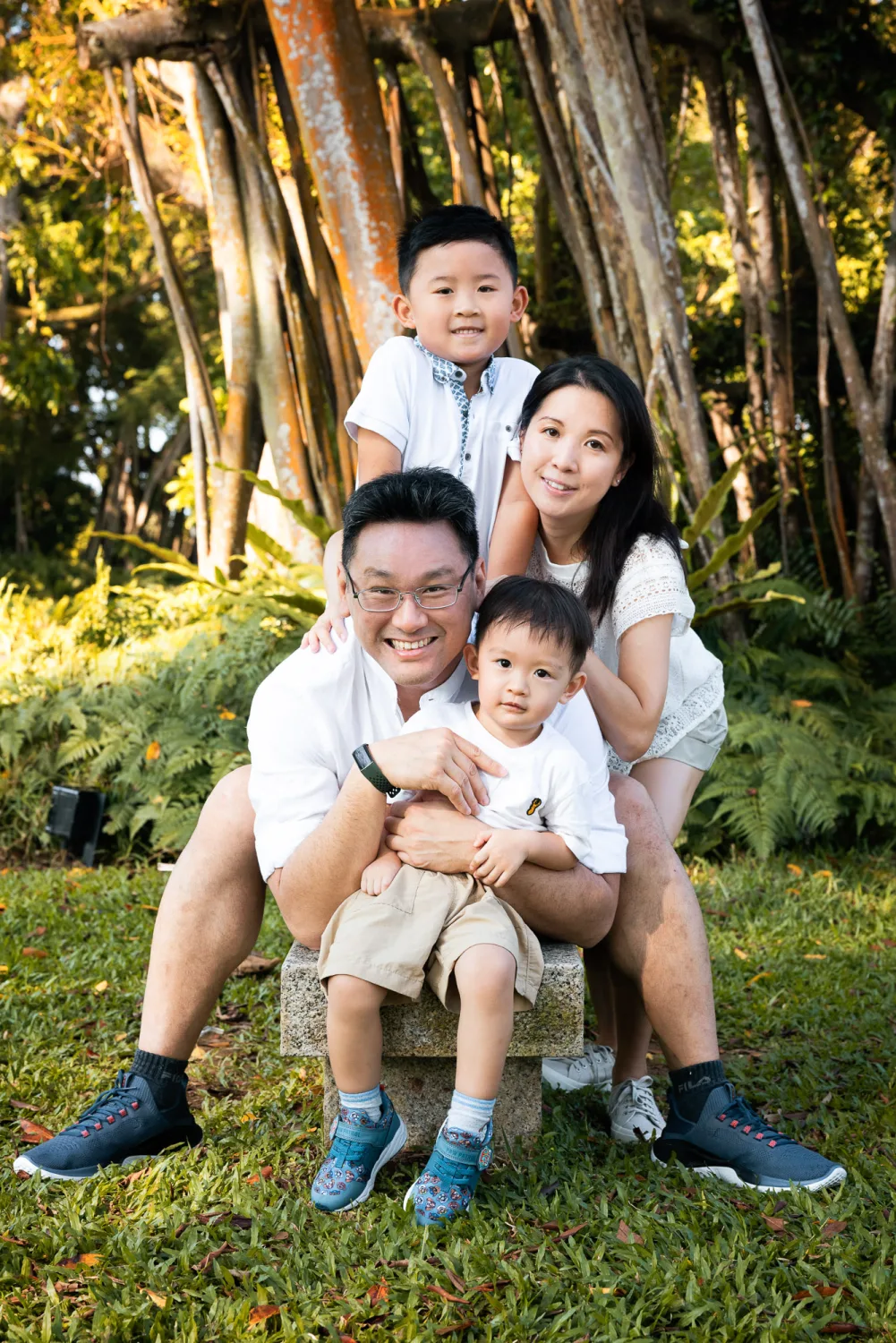 Wesley staying close during the family session at Fort Canning