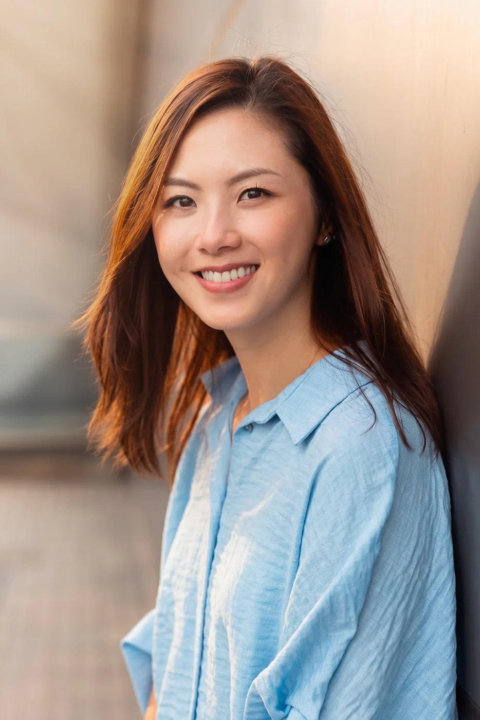 Yu and one of her sons during a relaxed Hong Kong family photo session