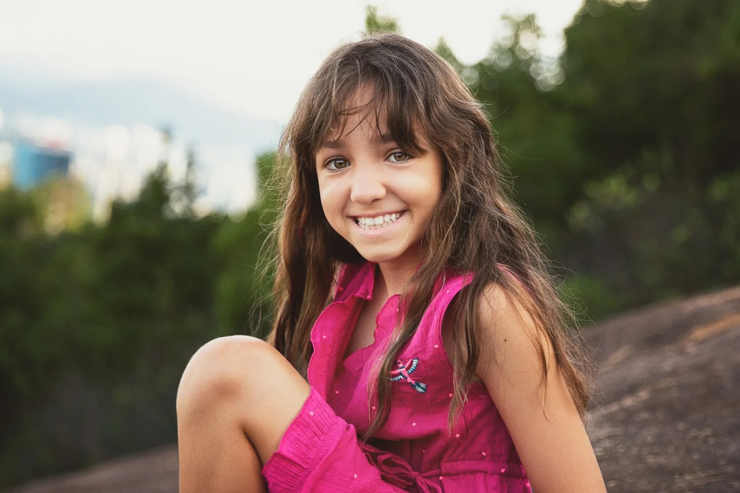 Three sisters together on the trail during a Hong Kong outdoor family photo session