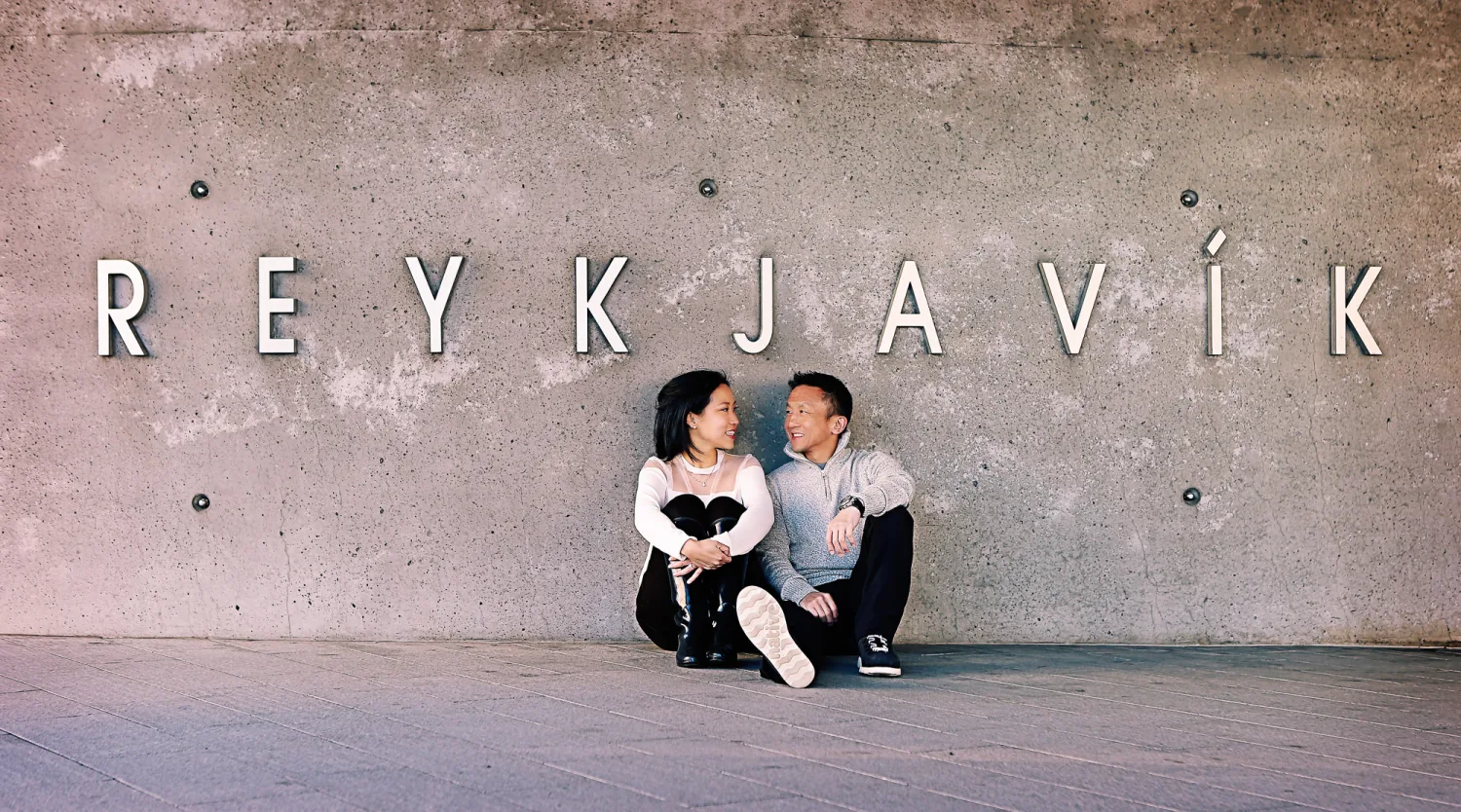 A bright red Reykjavik house on a clear Iceland day