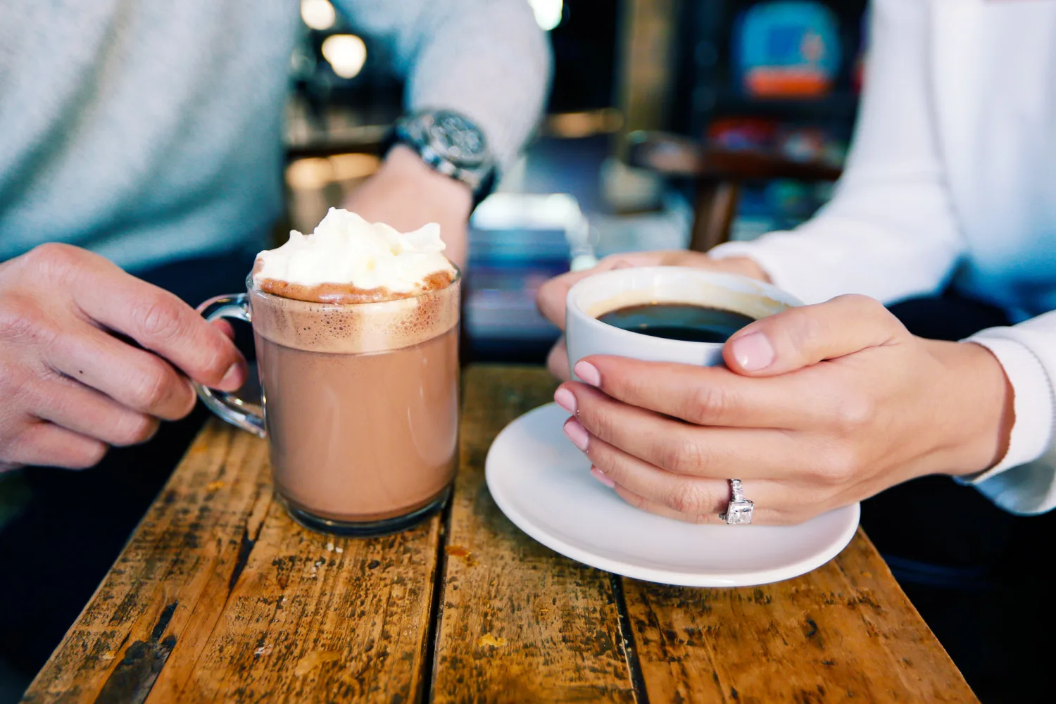 Desiree and Derek walking through Reykjavik near the waterfront