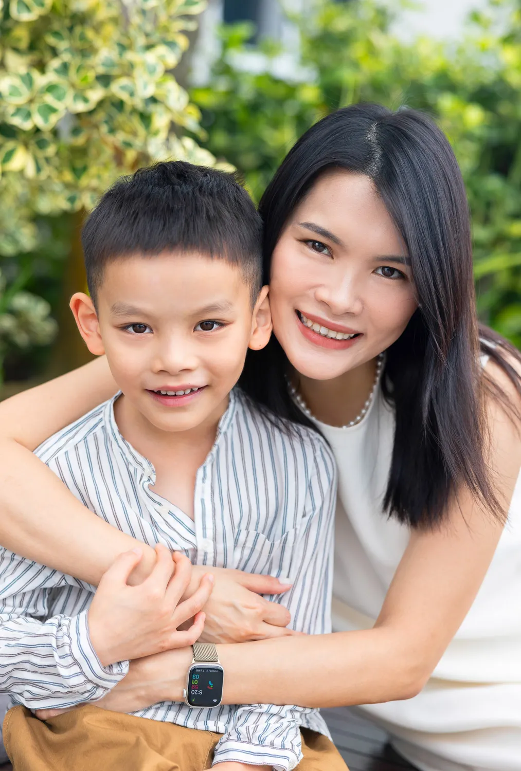 Soft pink morning light reflecting off Marina Bay